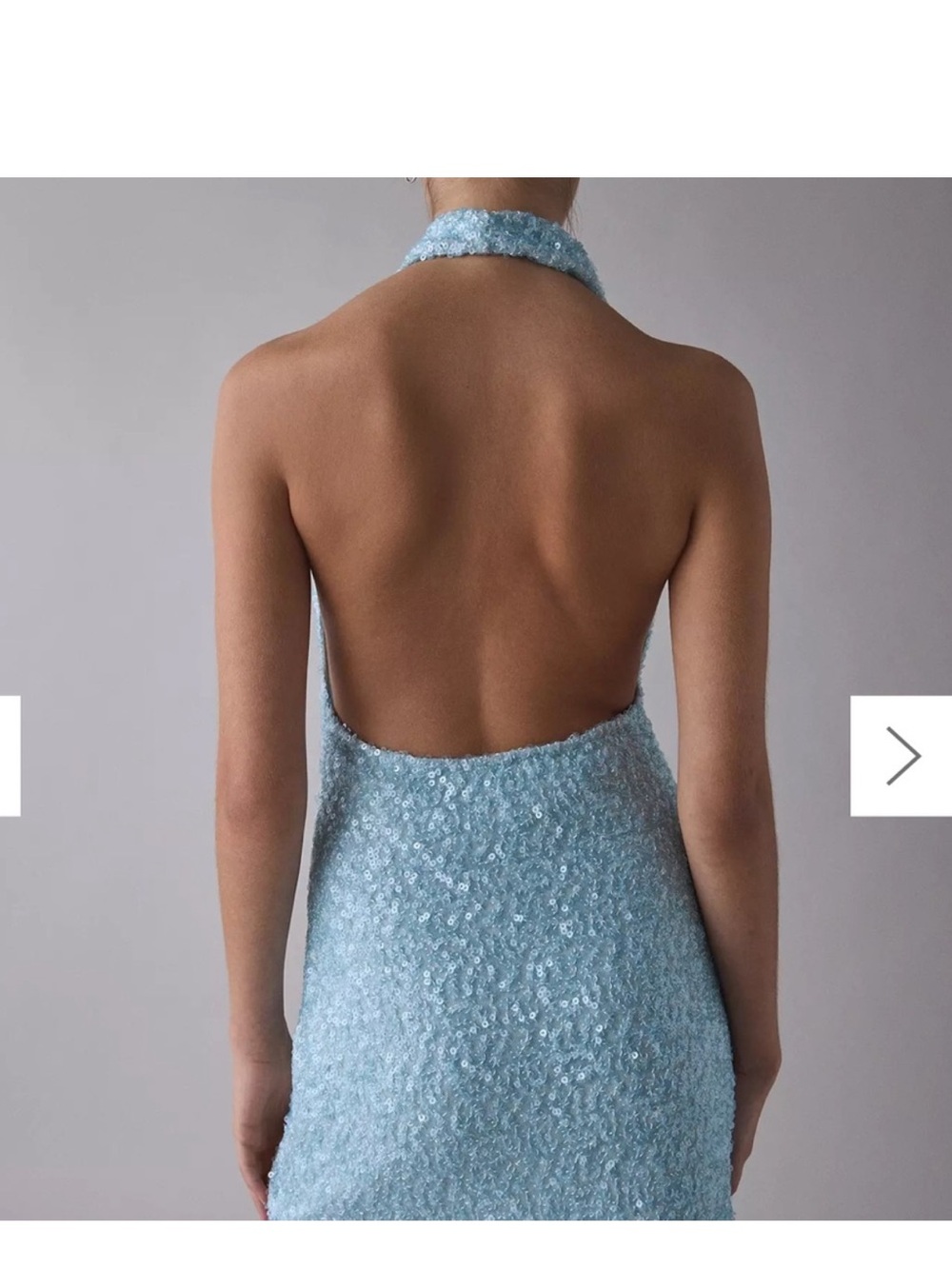 Urban Outfitters Coyote Sequin Halter Bodycon Mini Dress in Light Blue